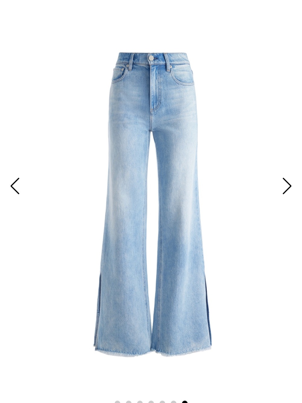 Alice + Olivia Light Wash High-Rise Wide Leg Jeans - Picture 2 of 13